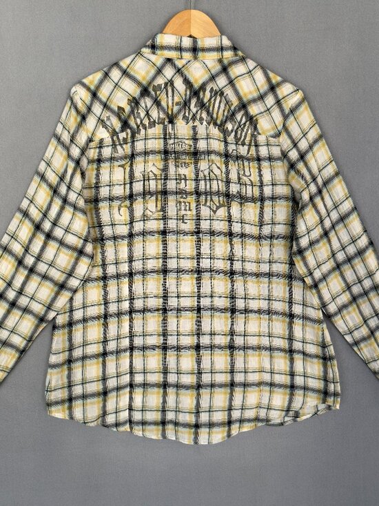 Harley-Davidson Tops - Harley-Davidson Women's Size L Graphic Shirt Cotton Button Up Plaid Long Sleeve‎